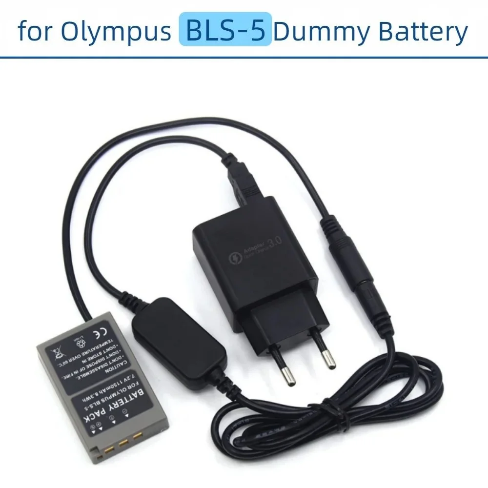 USB DC Cable Fast Charger BLS-5 DC Coupler PS BLS5 Dummy Battery for Olympus PEN E-PL2 E-PL5 E-PM2 Stylus 1 1S OM-D E-M10 Camera