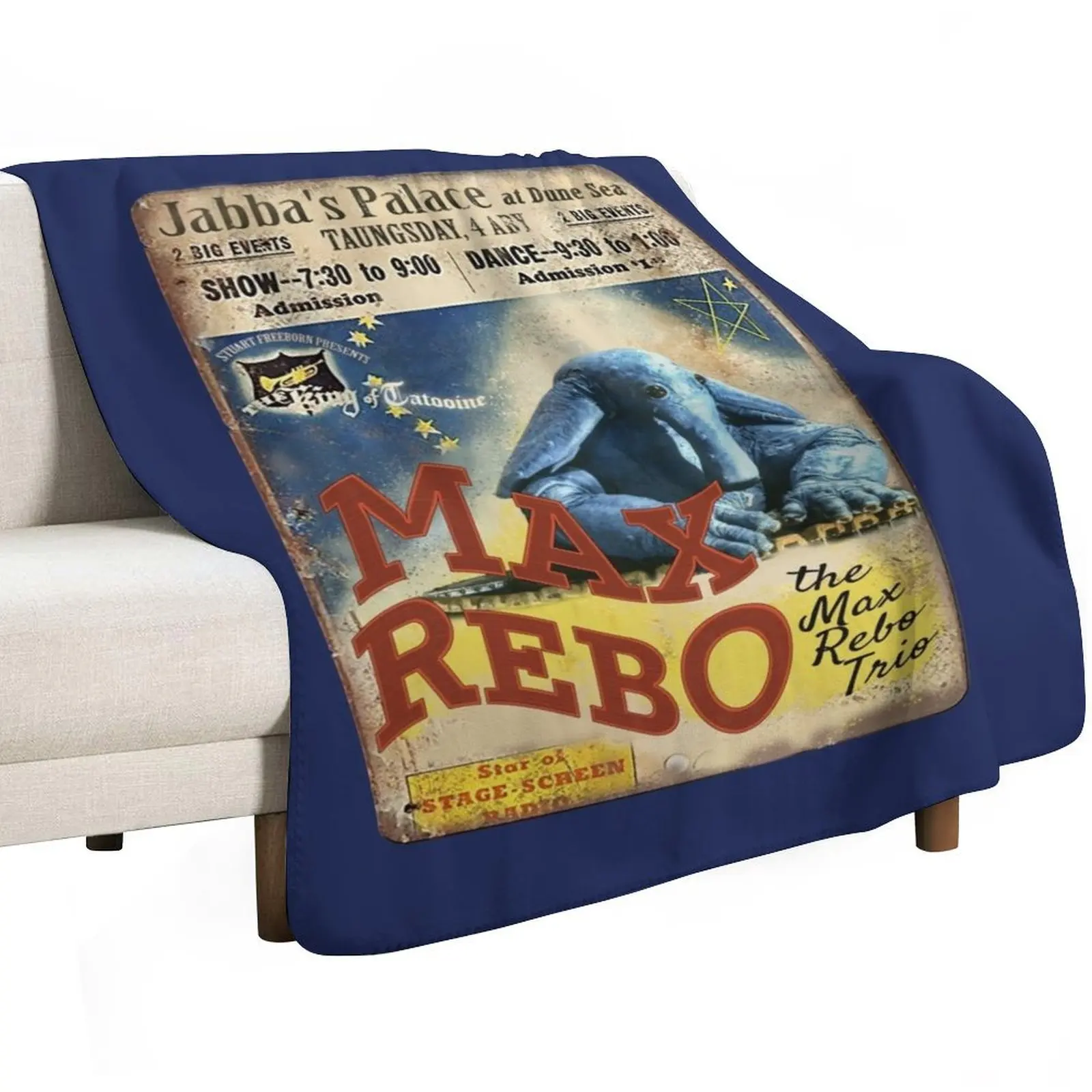 Vintage Style Fan Art Max Rebo Concert Poster Throw Blanket Stylish Warm Blanket for Living Room Bedroom