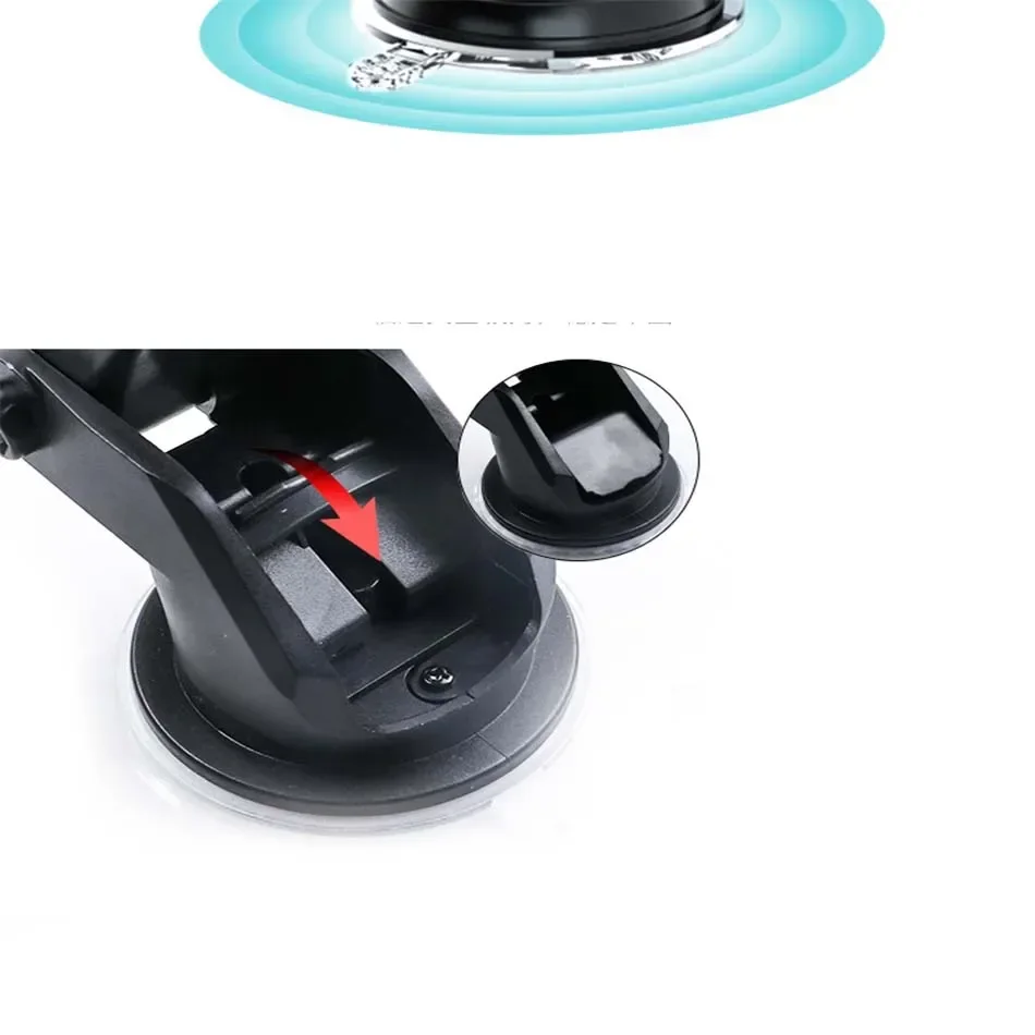 17mm Silicone Bracket Car Holder Car Telescopic Rotating Sucker Accessories Suction Cup Base Bracket Black For Mobile Phone