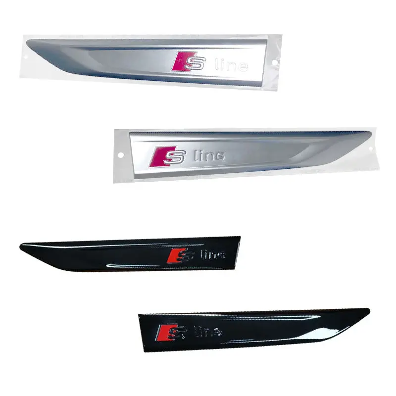

Для Audi A3 A4 B8 8P 8V A6 C7 A5 Q5 B7 B6 B9 A7 SLINE Q3 Q7 Модификация логотипа автомобиля Листовая пластина Sline Боковая этикетка Декоративная наклейка