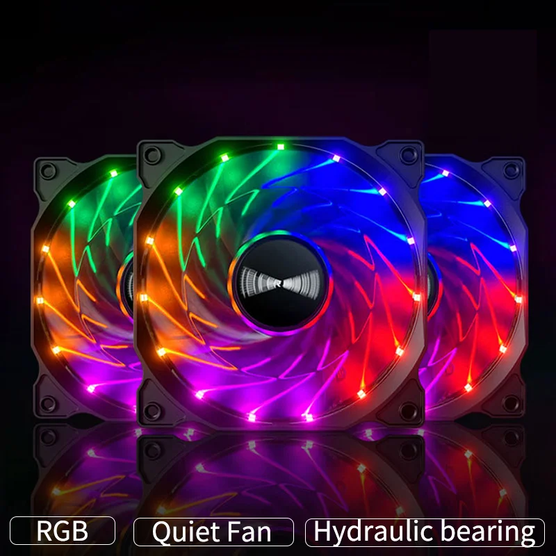 TEUCER B12025 120mm Computer Fan rainbow RGB 4pin High Cooling Performance Gaming PC Fan