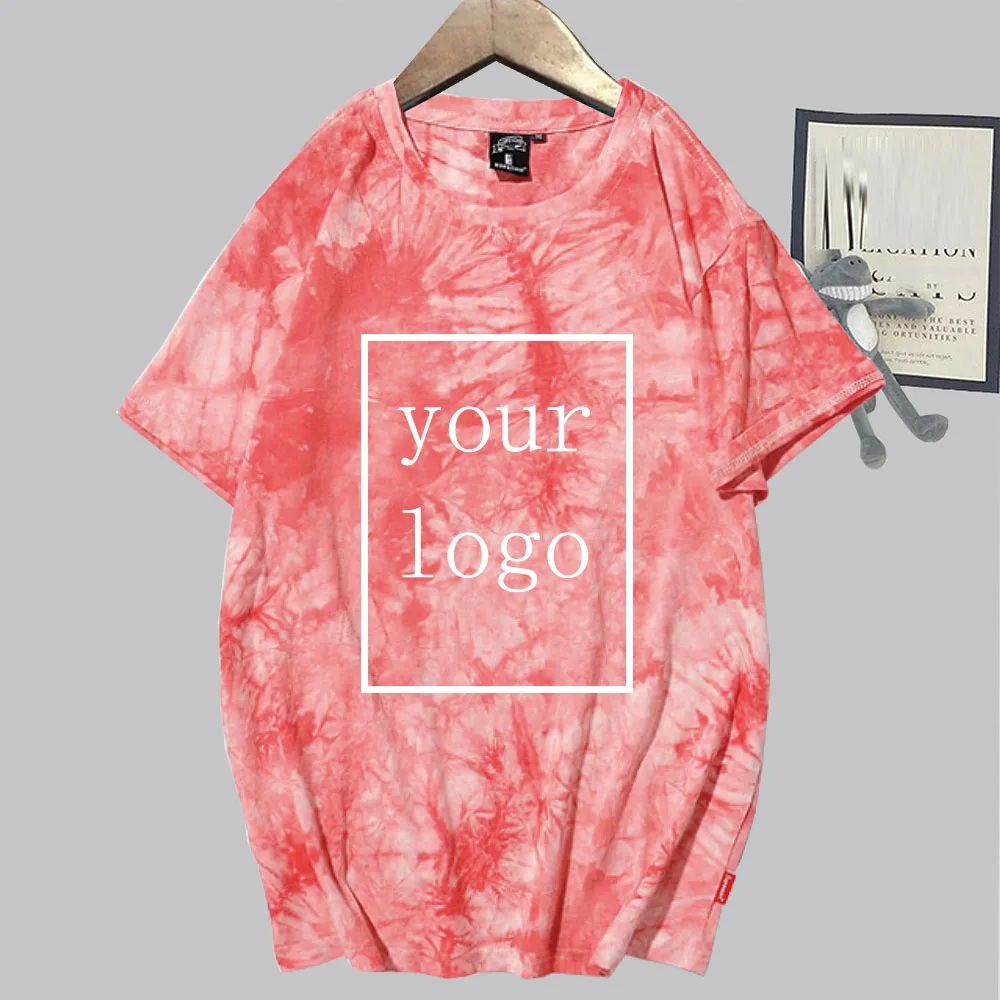 Custom T Shirt Diy Logo Image Print Customized Sportswear Casual Men Women Short Sleeve Tie Dye T-Shirts Tops