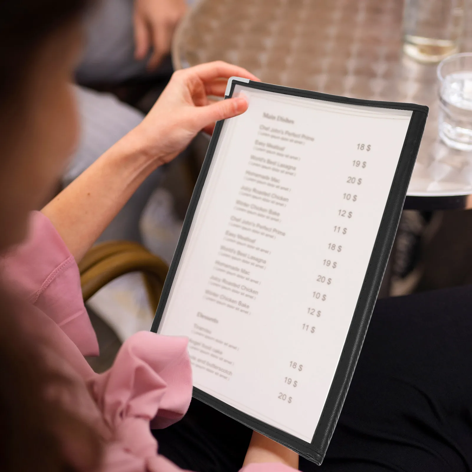 

Clear PVC Menu Book Transparent 3 Pages 6 Sides Menu Holder for Restaurants Cafes Bars Restaurant Supplies Restaurant Supply