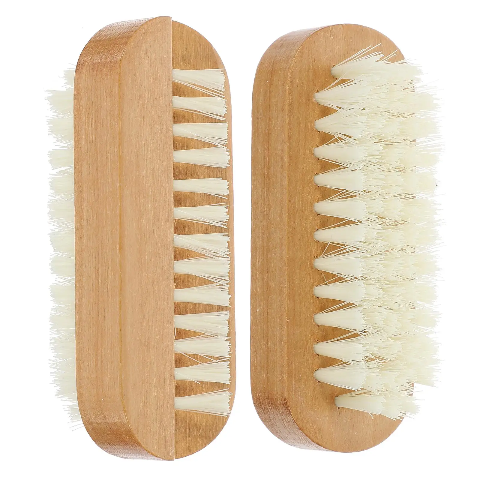 

2Pcs Nail Brush for Cleaning Fingernails Dual-sided Wooden Hand Scrub Toenail Feet Cleaner Portable Compact Storage White PP