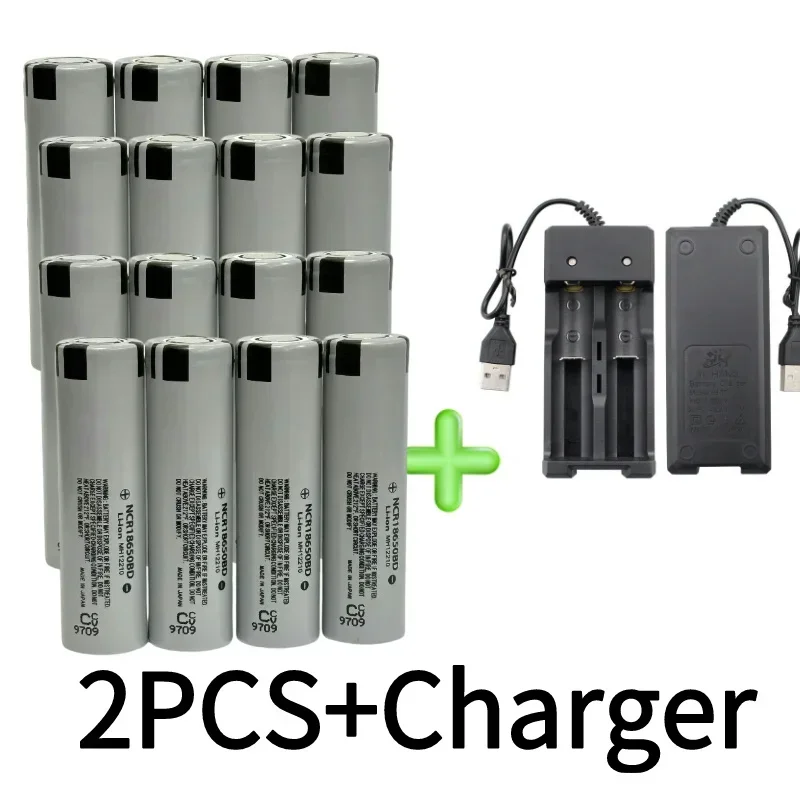 2024 100% Rechargeable Lithium Battery NCR18650 BD 3.7V 3200mAh Reverse Lamp Charging USB Original Lifepo4 Comes with Charger