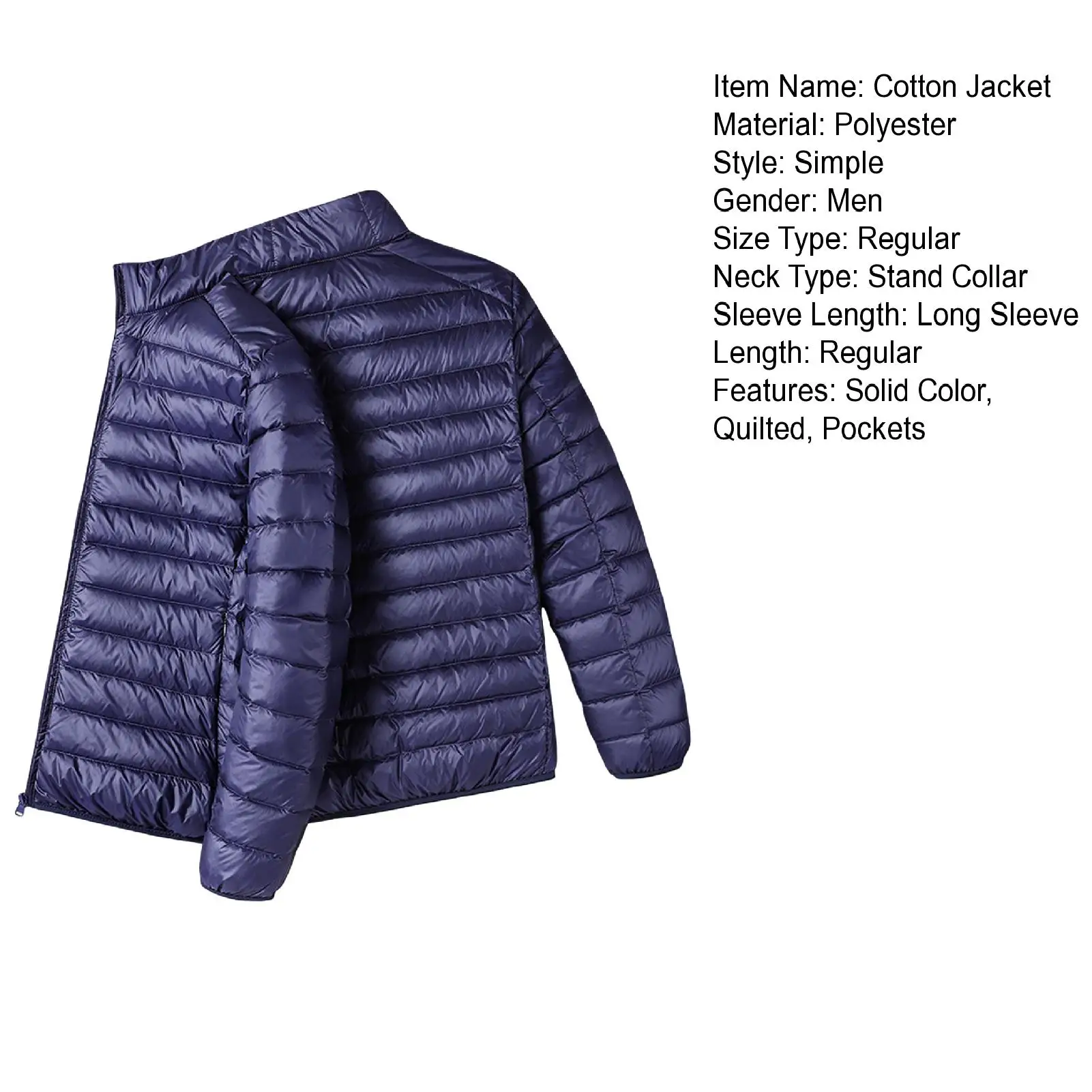 Popular  Men Jacket Coat Stand Collar Solid Color Jacket Coat Slim Fit Comfy Jacket Coat for Working