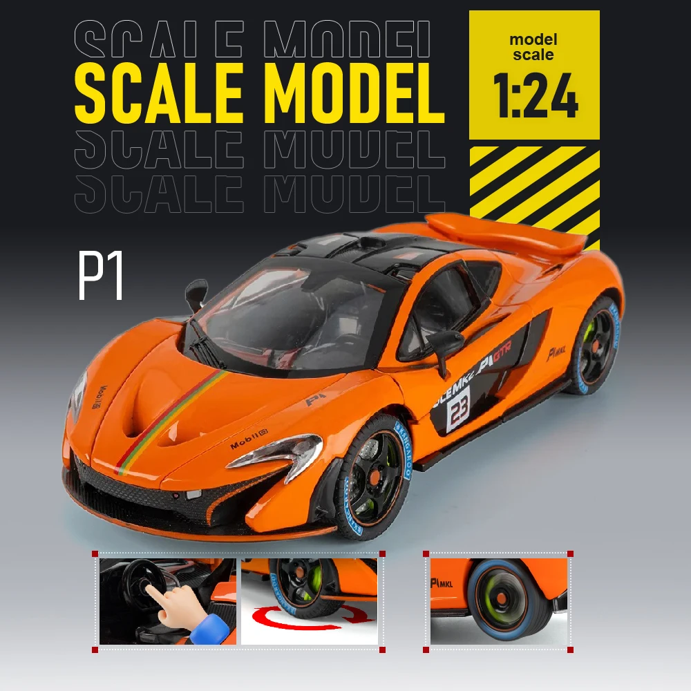 

1:24 P1 Lambor Huracan Sterrato Cars Toys Models Miniature Sports Car Doors Opened Metal Body Vehicles for Festival Gifts