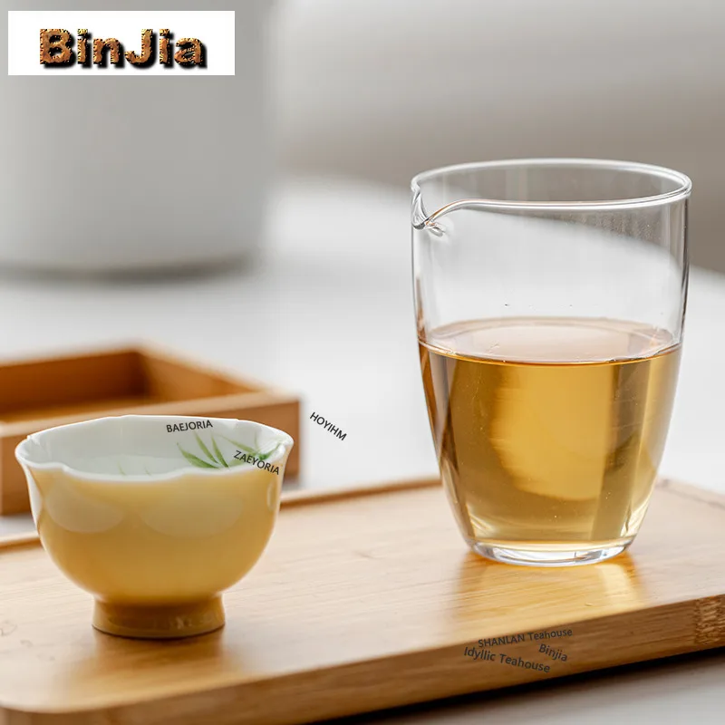 BAEJORIA 210ml High Borosilicate Glass Tea Pitcher Japanese Heat-resistant Cha Hai Divide Tea Justice Cup Dahongpao Tableware