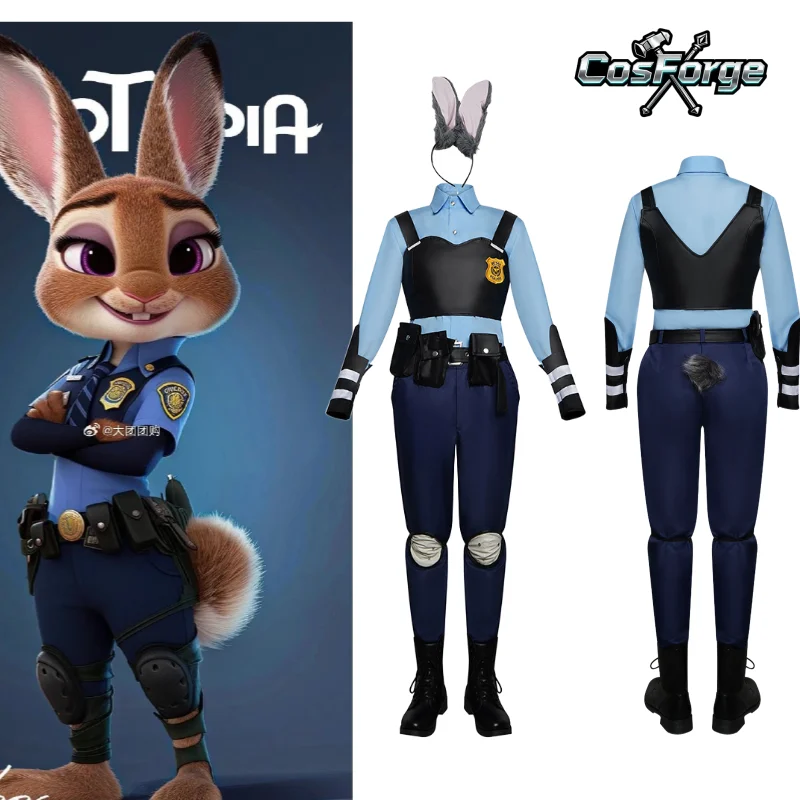 Judy Hopps Halloween Anime Cosplay Costume Zootopia carnaval adulte enfant uniforme polices uniforme Disfraz Mujer costumes mignons
