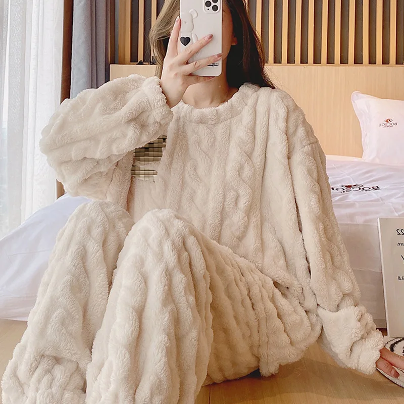 

Women's Nightgown Women's Winter Sleepwear Homewear Nightgown Women's Warm Winter Long-Sleeve Nightgown Set Women's Nightdress