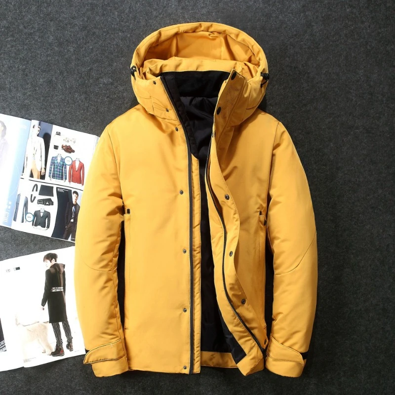 Neue Winter Männer Mit Kapuze Casual Ente Unten Mäntel Dicker Warme Daunen Jacken Werkzeug Parkas Qualität Männlichen Outdoor Winddicht Jacken 3XL