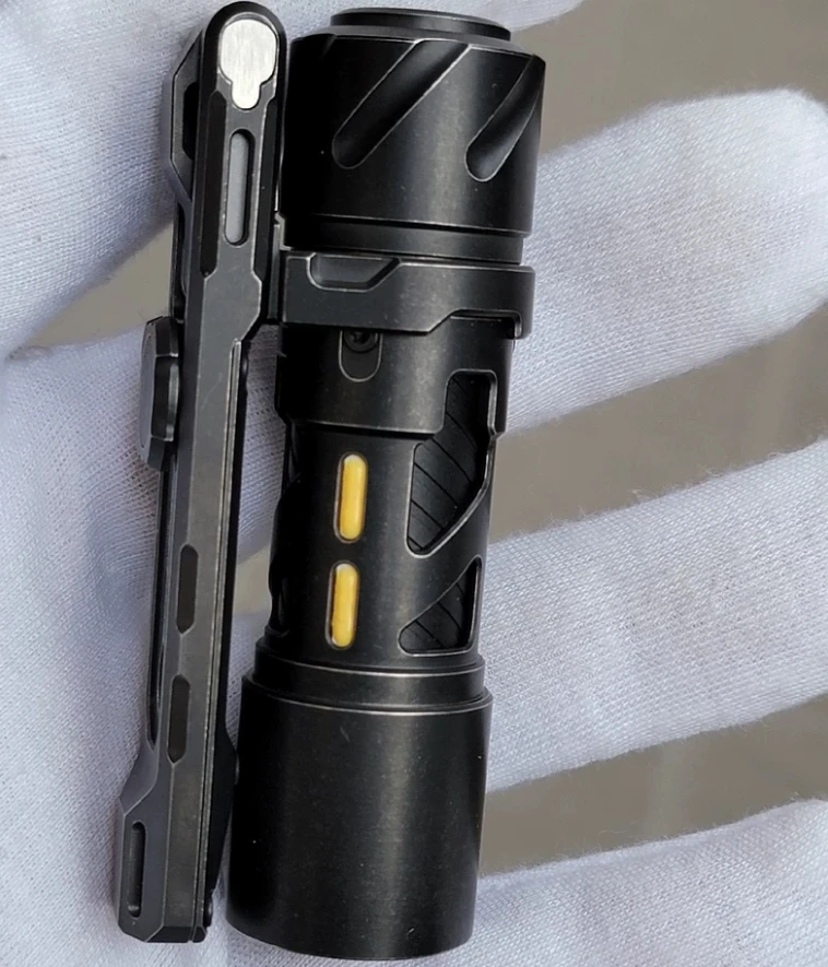 EDC SK03 Titanium Black Aging Set 14500 Lithium Battery Flashlight