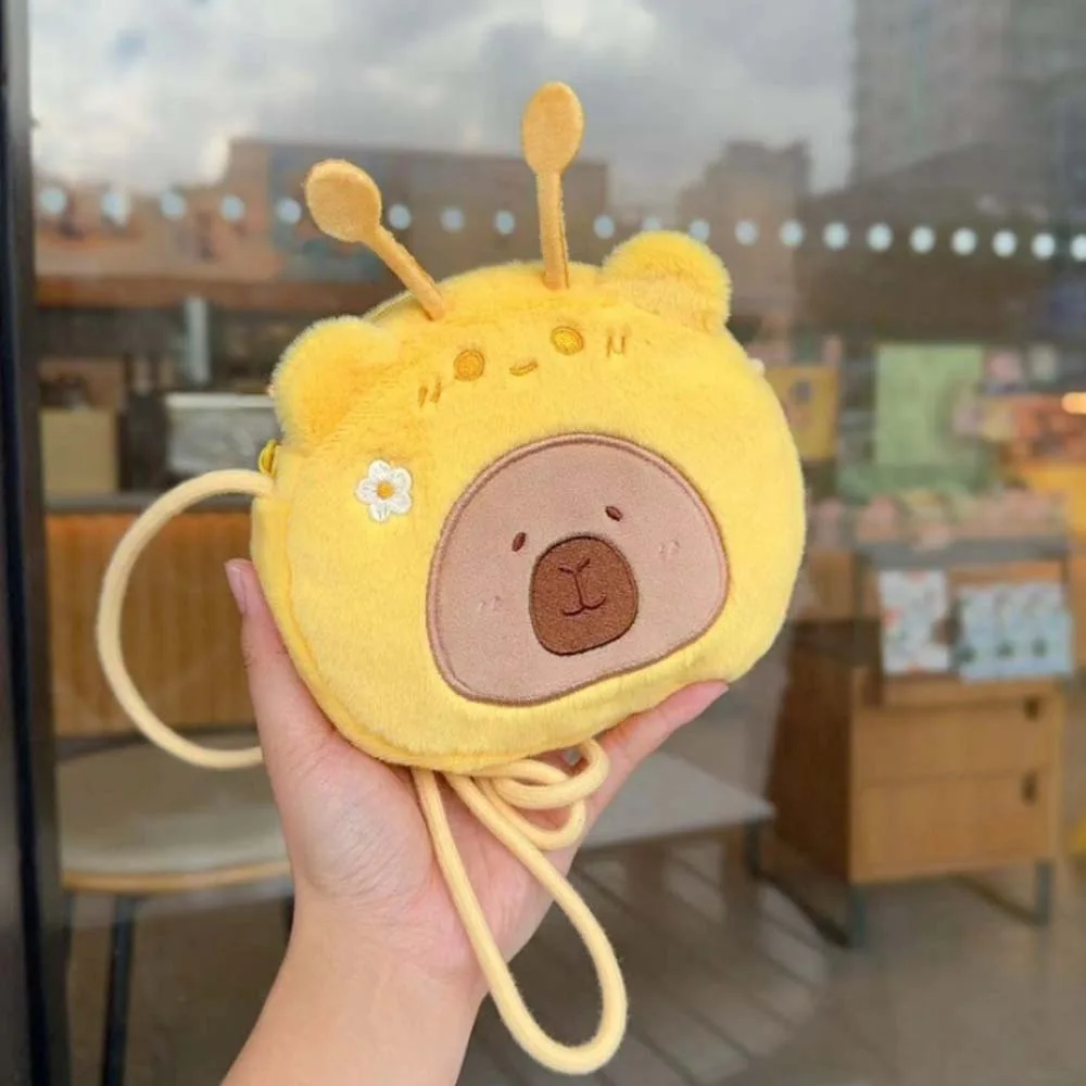 Yaratıcı Kawaii Kapibara Crossbody Çanta Panda Şeker Renk Karikatür Çocuk Çanta Arı Çapraz Soyunma Küçük Para Cüzdan Hediyeler