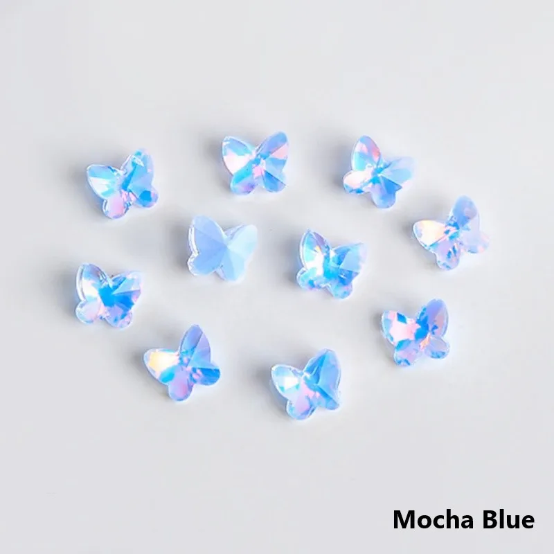Papillon néon moka diamant multi-coupe, cristal pointu, bijoux pour ongles astronomiques, Super Rotterdam, accessoires en diamant kling, 5mm, 8mm