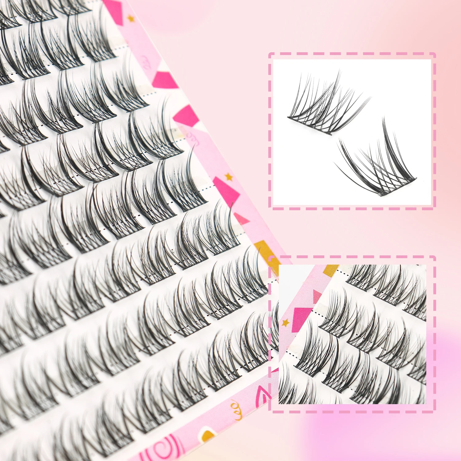 천연 속눈썹 세그먼트 게으른 남자 삼부작 요정 가짜 속눈썹 DIY 단일 클러스터 속눈썹