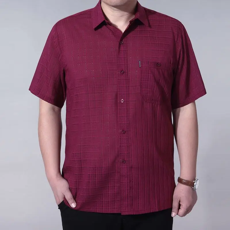 

Men Light Blue Plaid Short Sleeve Button Down Shirt Casual Breathable Summer Top with Chest Pocket