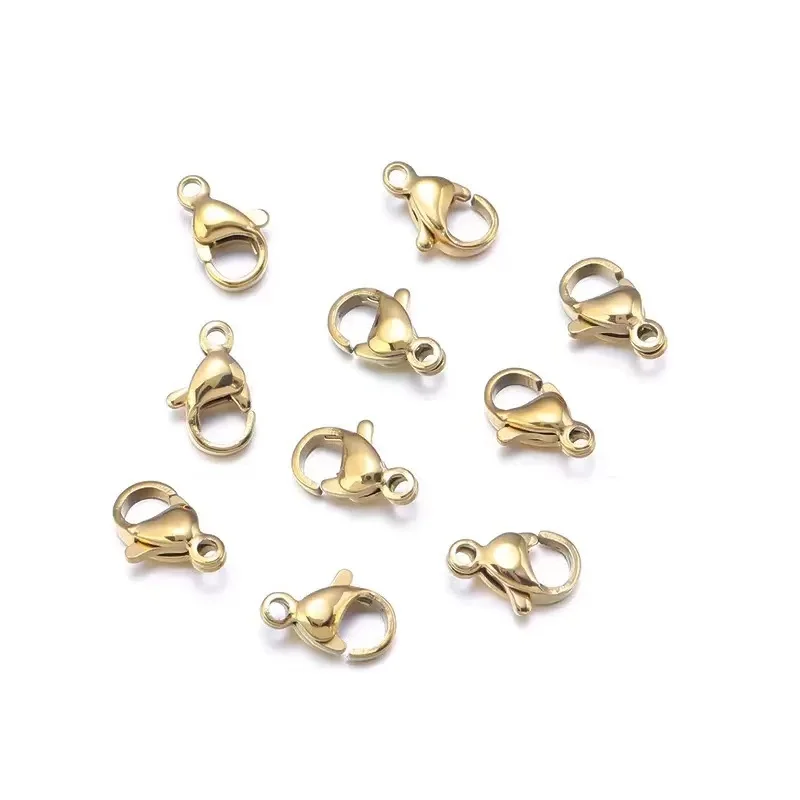 Steel/Silver Plated Copper Lobster Clasp Bracelet Links, 10pcs