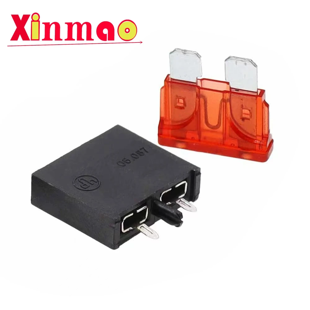 2/5PCS Medium sized car fuse plug base 06.087 2P pin/8P pin PCB board soldering fuse holder