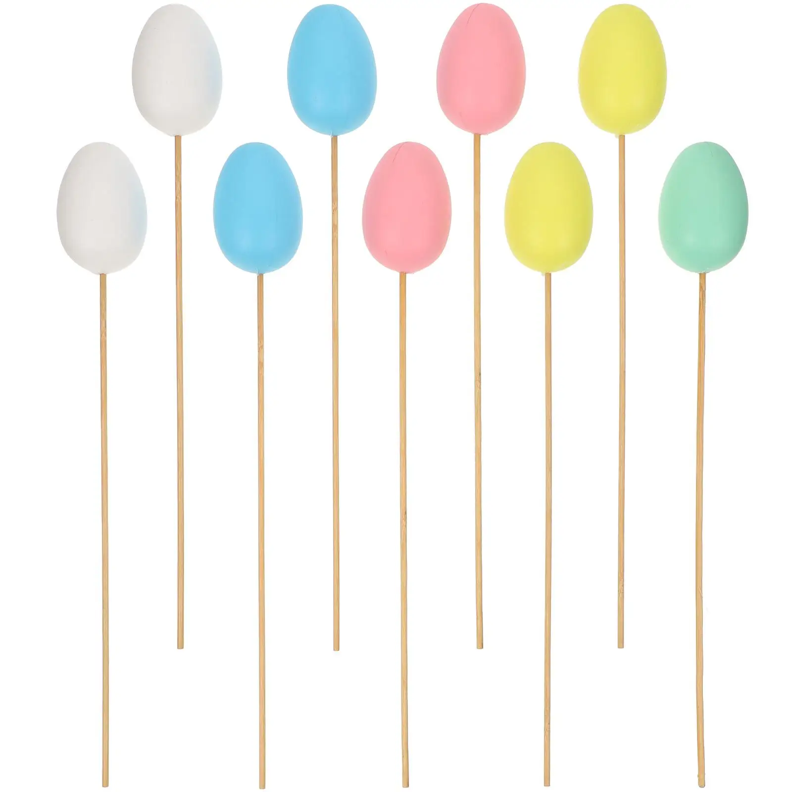 9 Uds huevos de Pascua niños colorear arreglo de flores falsas manualidades decoraciones de bambú niño