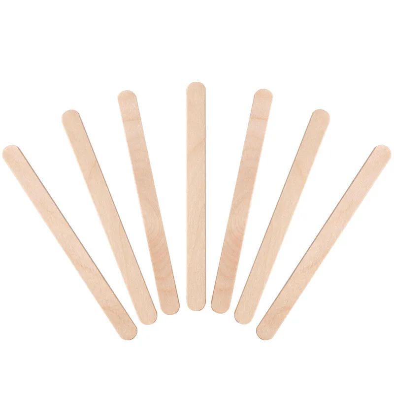 Bâton d\'épilation en bois pour enlever les poils, spatule de poulet, outil de beauté du corps, applicateur de visage et de sourcils, 100 pièces