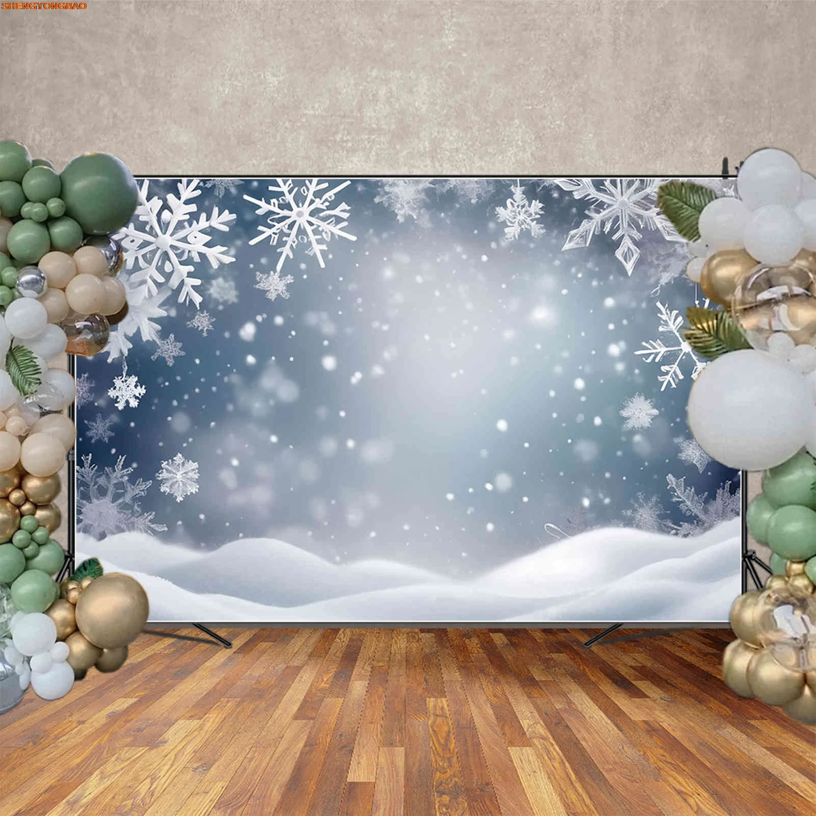 Christmas New Year Photography Background Winter Snow Photocall Backdrop Baby Photo Studio Photobooth Supplies