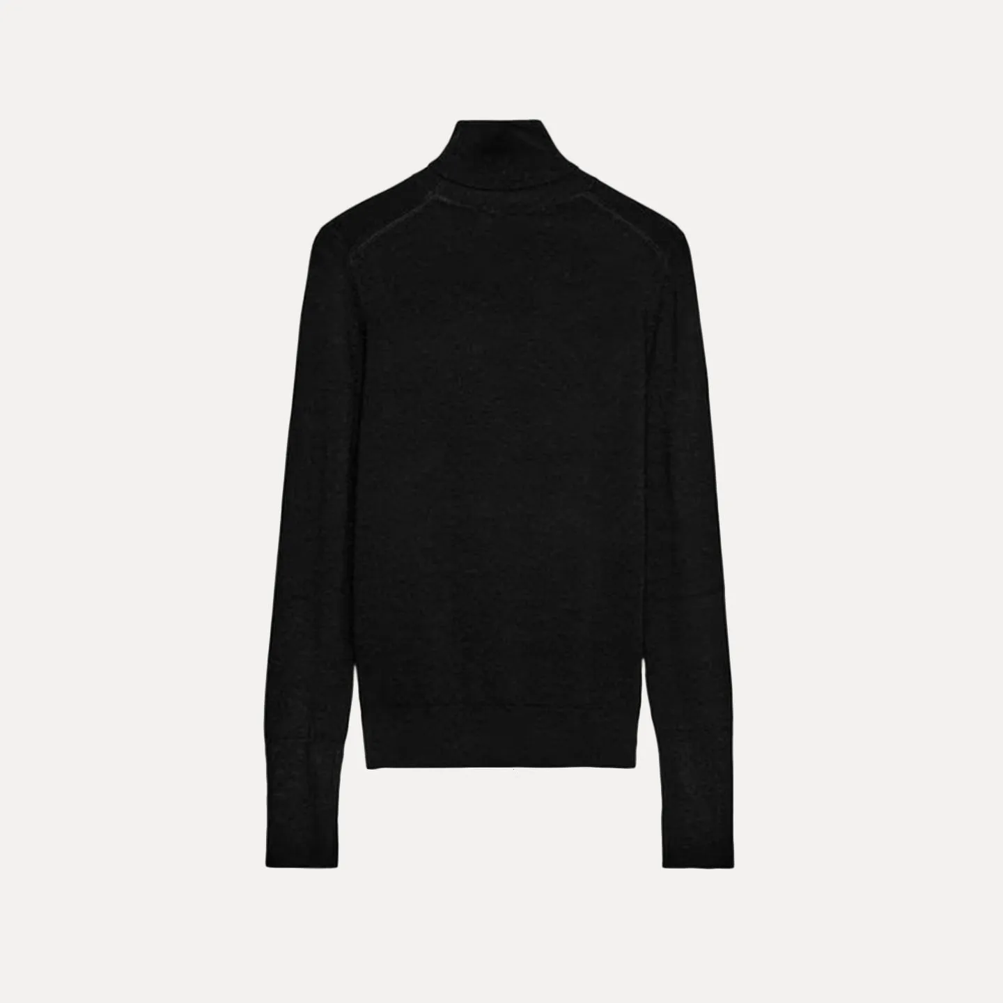 Z Top de punto plano de estilo básico para mujer, sencillo y e, versátil, con patrón esencial, manga larga y cuel...