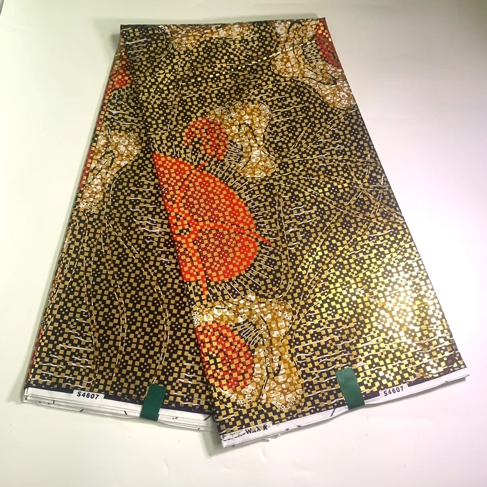 

Новинка 2024, модная ткань с Африканским восковым принтом, 100% хлопок, женское платье, настоящая ткань с восковым принтом Анкары, Гана