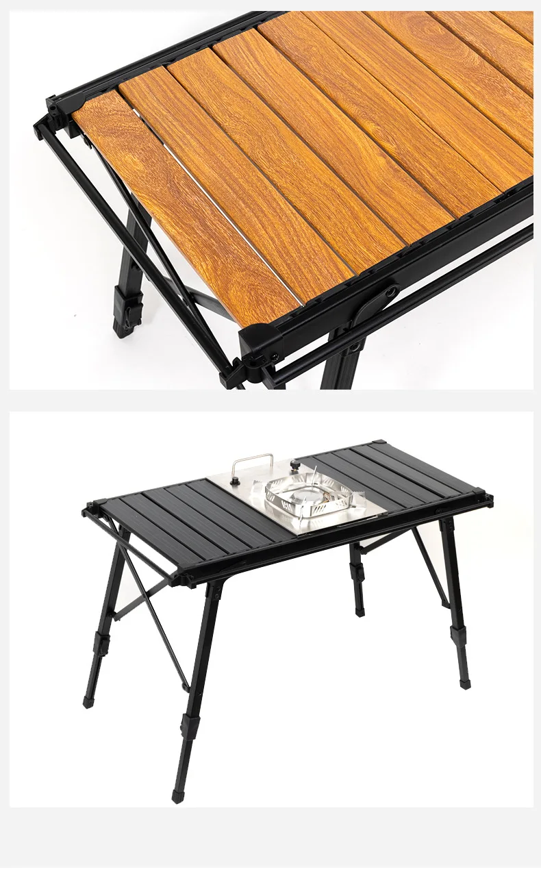 Outdoor Camping Adjustable Aluminum Alloy Folding Table Detachable Panel Barbecue Table IGT Table Mobile Kitchen Picnic Table
