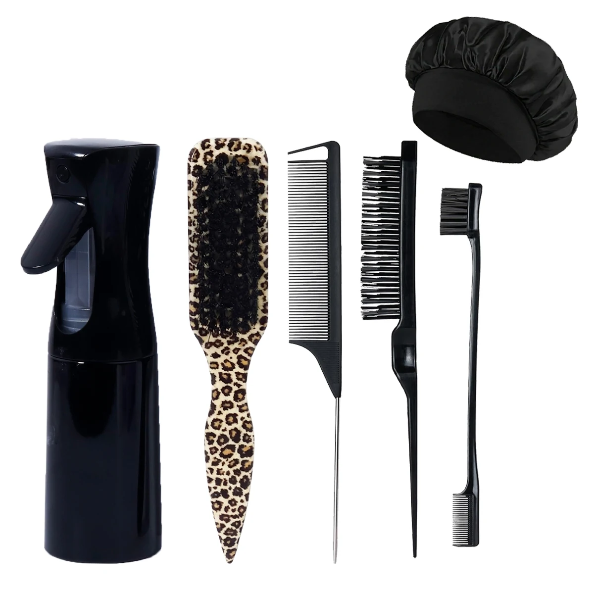 

6pcs/set hairdressing comb set - hairdressing spray bottle, with hair cap, hairdressing salon tool, special for real hair wigs