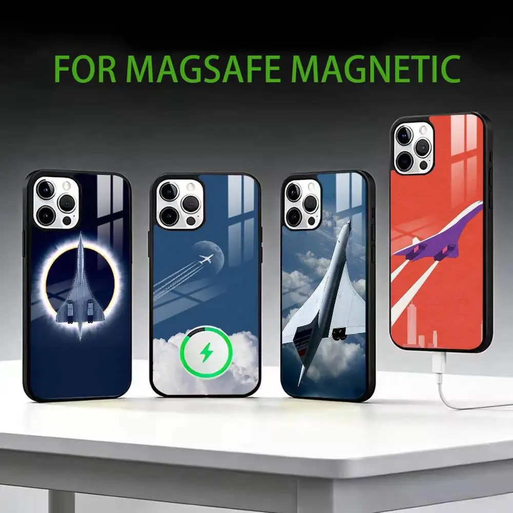 

C-Concorde Air France Phone Case For iPhone17,16,15,14,13,12,11 Plus,Pro Max Magnetic For Magsafe Wireless Charging