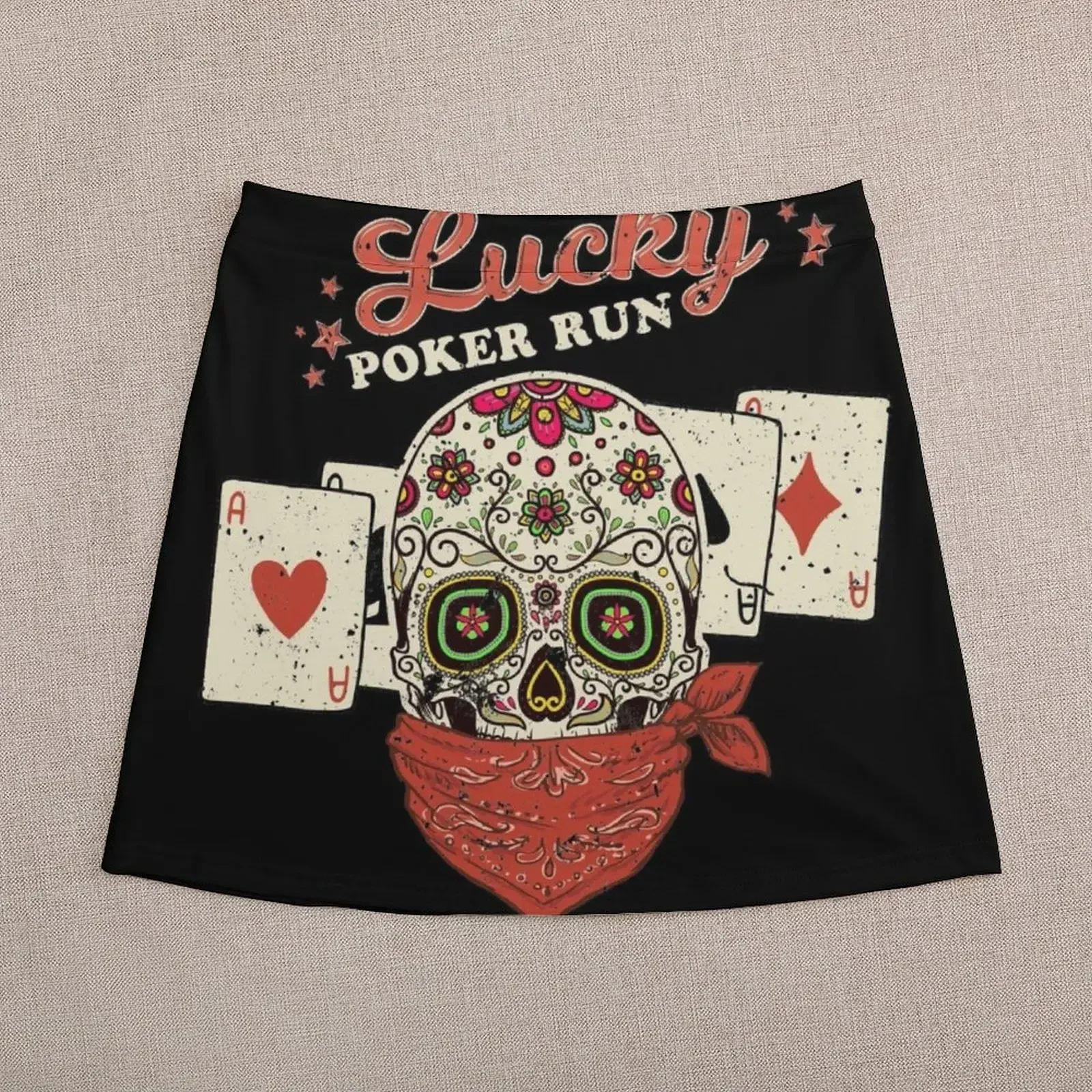 Poker Run - Sugar Skull Bandana & Cards Minirok elegante feestjurken voor dames 2024 rok voor damesrok voor dames