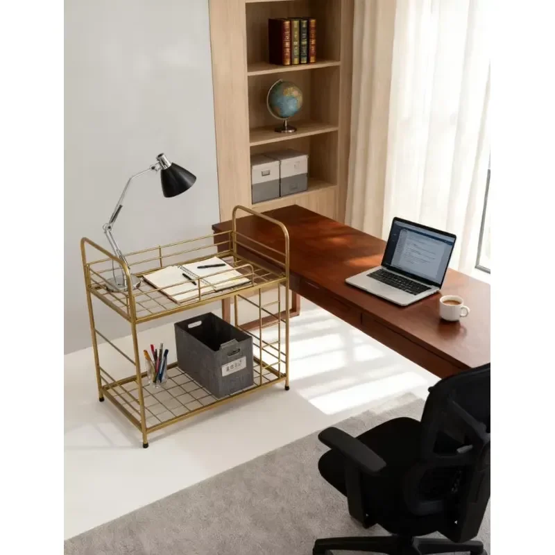 Metal Modern Double Floor to Ceiling Storage Rack for Plates and Bowls Durable Iron Bathroom Organizer Shelf
