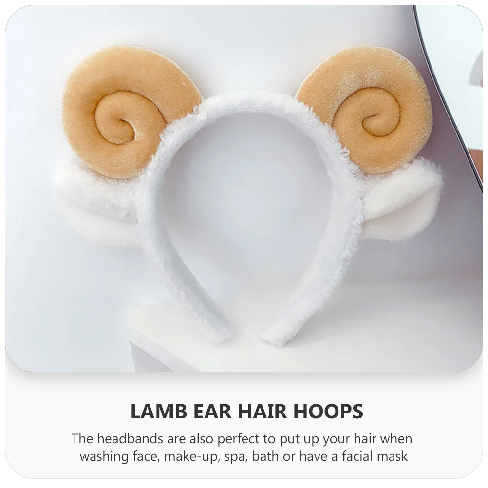 2 uds adorables bandas para el pelo de oveja diadema de croissant Animal Cosplay fiesta mujer