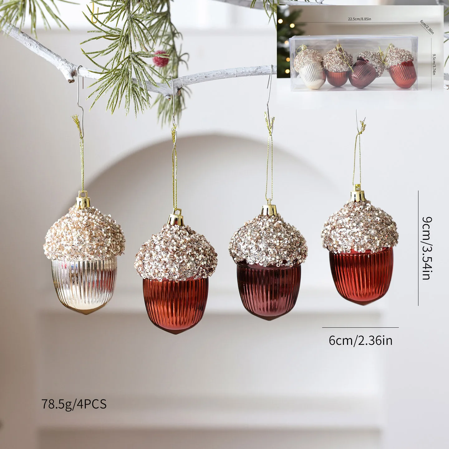 2026 Christmas Ornaments Pendants Christmas Tree Hanging Decorations New Year Gifts Meteor Pink Christmas Ball Set