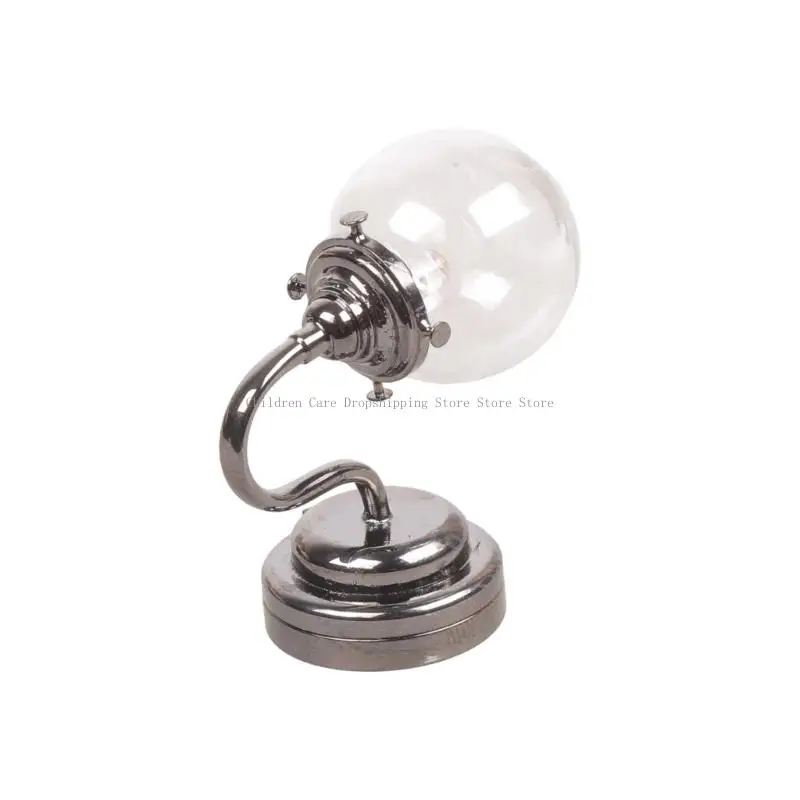 ติดตั้งง่ายแก้ว Miniature Wall Light รูปสำหรับ 1/12 บ้านตุ๊กตาตกแต่งฉากห้องนอนจอแสดงผลอุปกรณ์เสริม