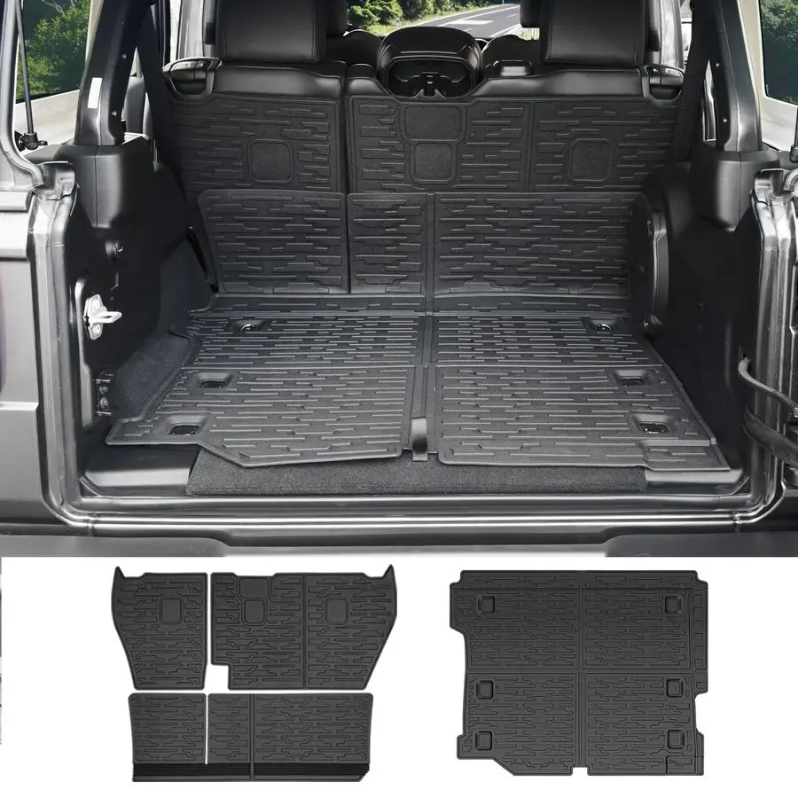 

Liners for 20182025 Jeep Wrangler JL Unlimited 4X4 4 Door,Trunk Mat with Seat Back Cover Accessories All Weather Rear Cargo Mat