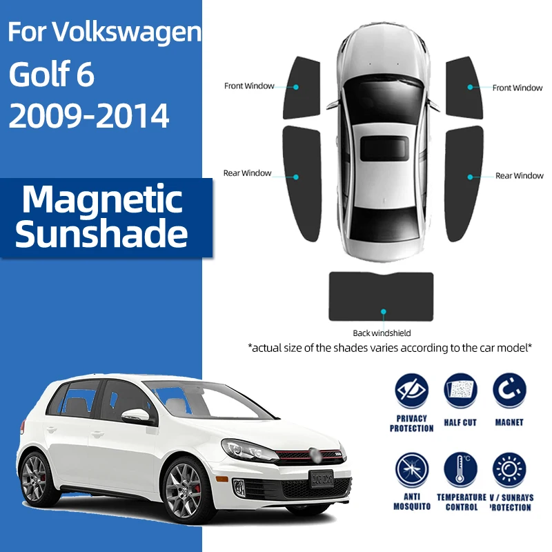 Magnetic Car Sunshade Front Windshield Rear Side Window Sun Shade For Volkswagen VW Golf 5 6 7 8 Variant Mk5 Mk6 Mk7 2003-2022