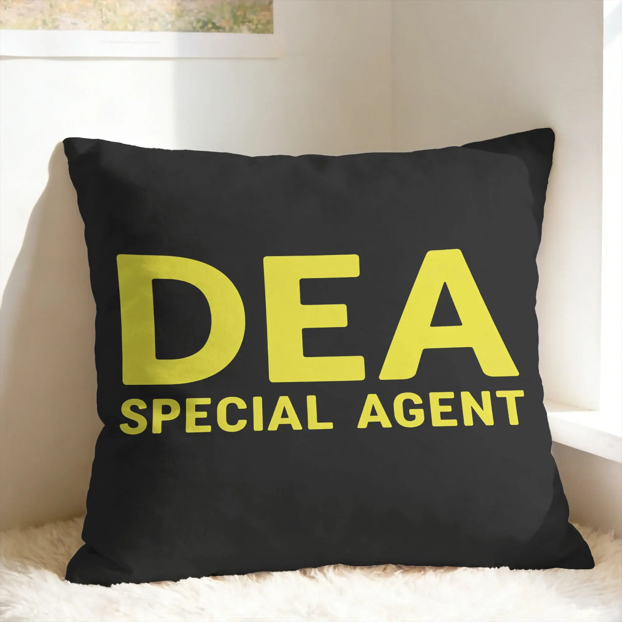 DEA Special Agent Drug Enforcement Administration Pillowcases  Vintage Pillow Case For Living Room Sofa Square Pillow Cover