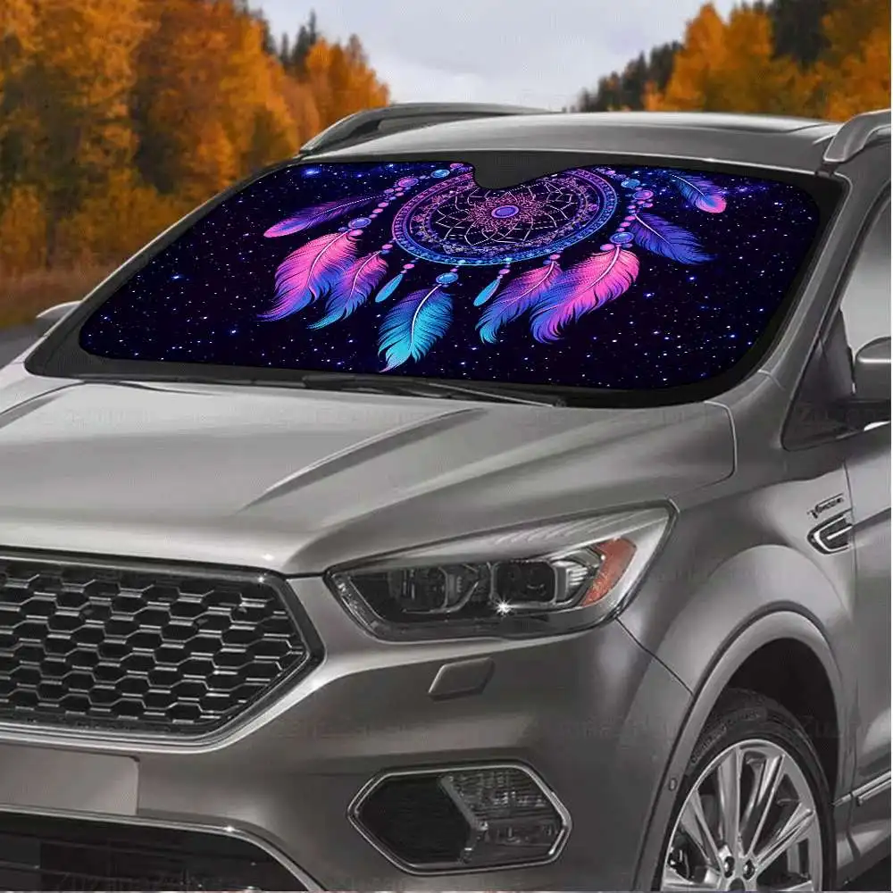 1pc A -Themed Sunshade For Your Car, Designed With A Galaxy Print. It Offers UV Protection To Maintain A Cooler Interior, Is Fol