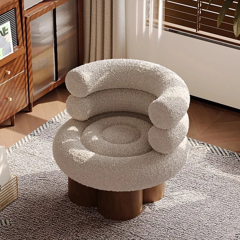 

Creamy Single Lazy Arm Chair Modern Balcony Color Designer Comfortable Chair Adult Vanity Nordic Sedie Living Room Furniture