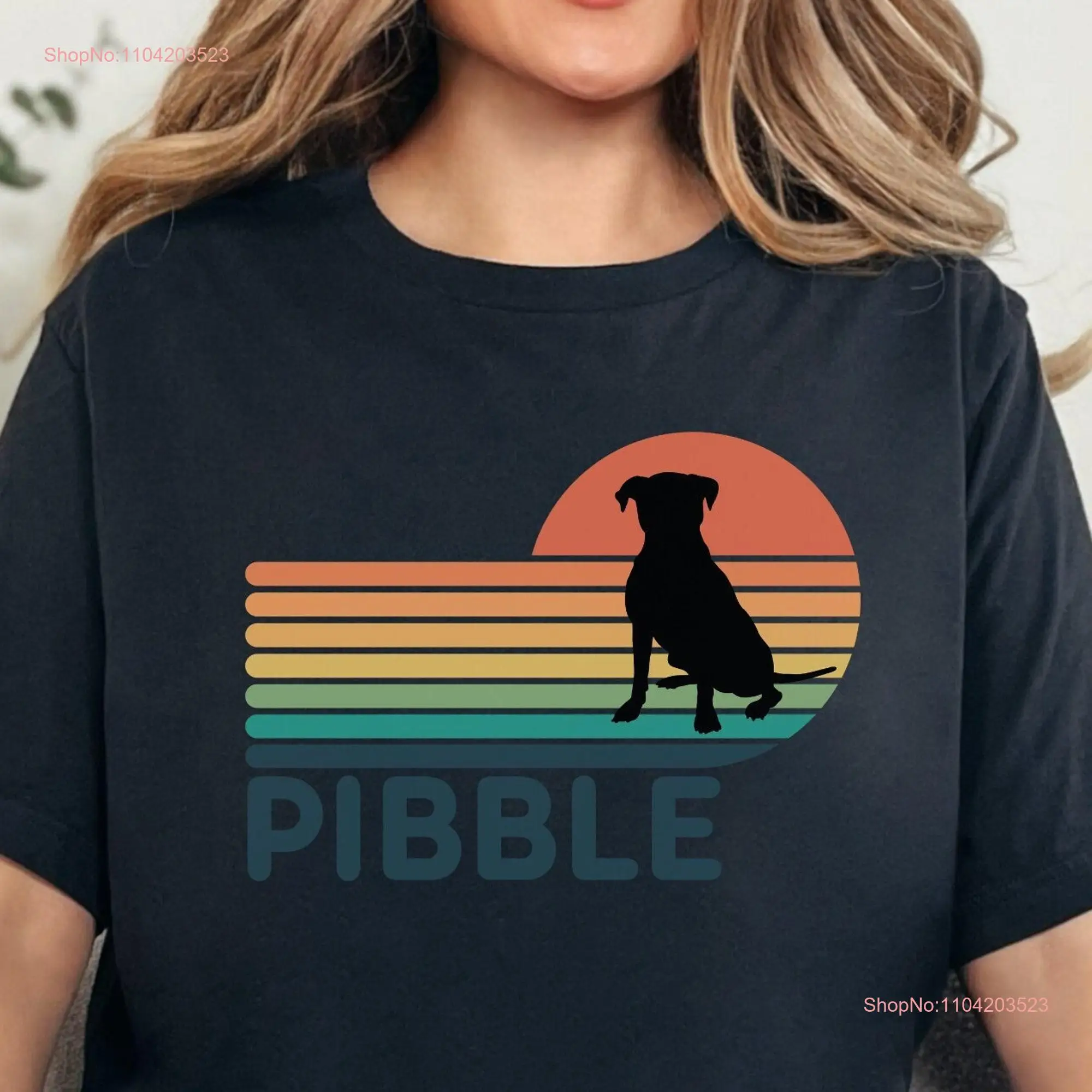 Pit Bull Retro Sunset Lovers T Shirt Velvet Hippo Pet Parent Pibble Fan Club of Bully Breeds and Pitbull Dog Lover