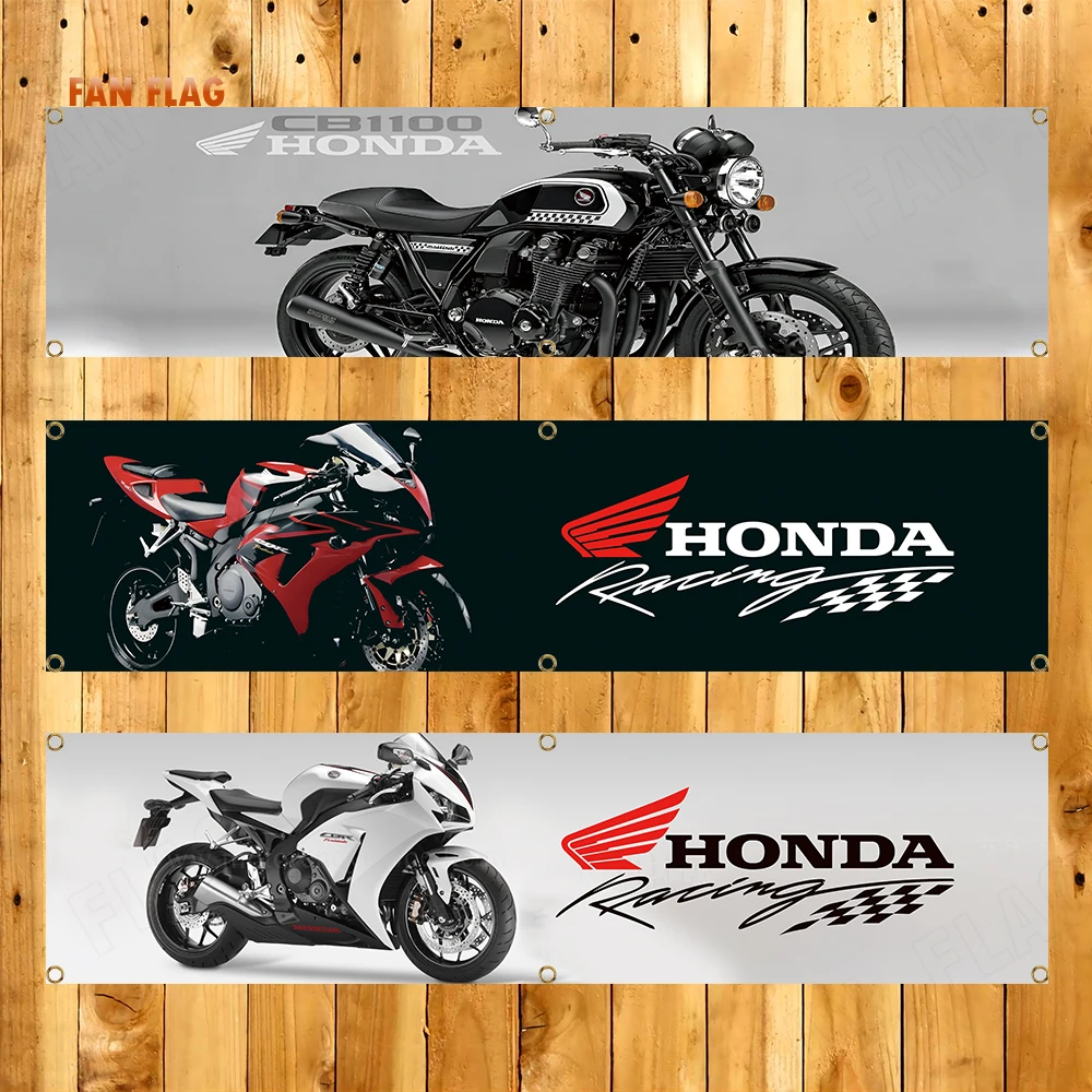 

60x240cm HONDAs Motorcycle Racing Banner Tapestry Polyester Printed Flag Garage or Outdoor For Decoration