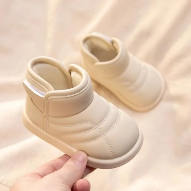 

Waterproof Toddler Girls Snow Boots Winter Warm Soft Sole First Walking Shoes Kids Thickened Short Boots Baby Cotton Shoes