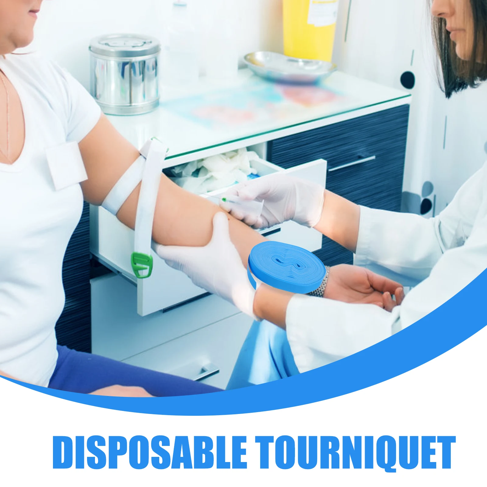 

50 Pcs Tourniquet Disposable Outdoor Hemostatic Bandage First Aid Quick Release Tourniquets Rubber -handed