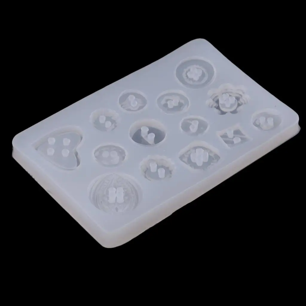 Assorted Size And Shape Buttons Silicone  Resin Crystal Epoxy