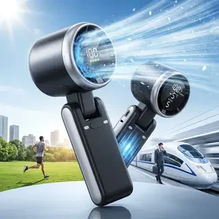 2026 New Upgrade 2026 New Portable Handheld Turbo Fan High Speed Powerful Adjustable 5 Speeds USB Rechargeable LED Display Mini