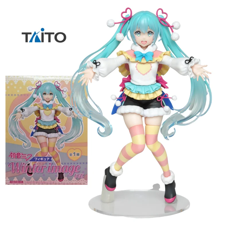 

In Stock Original TAITO Hatsune Miku Winter Image Anime Figure Model Collection Doll Ornaments Four Seasons Birthday Present
