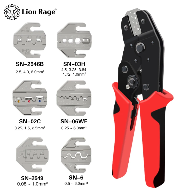 Pressed Pliers Electrician Tools Crimping Tool Electrical Terminals Clamp Electronics Pressing Connector Hand Jaws Set 02C 48BS