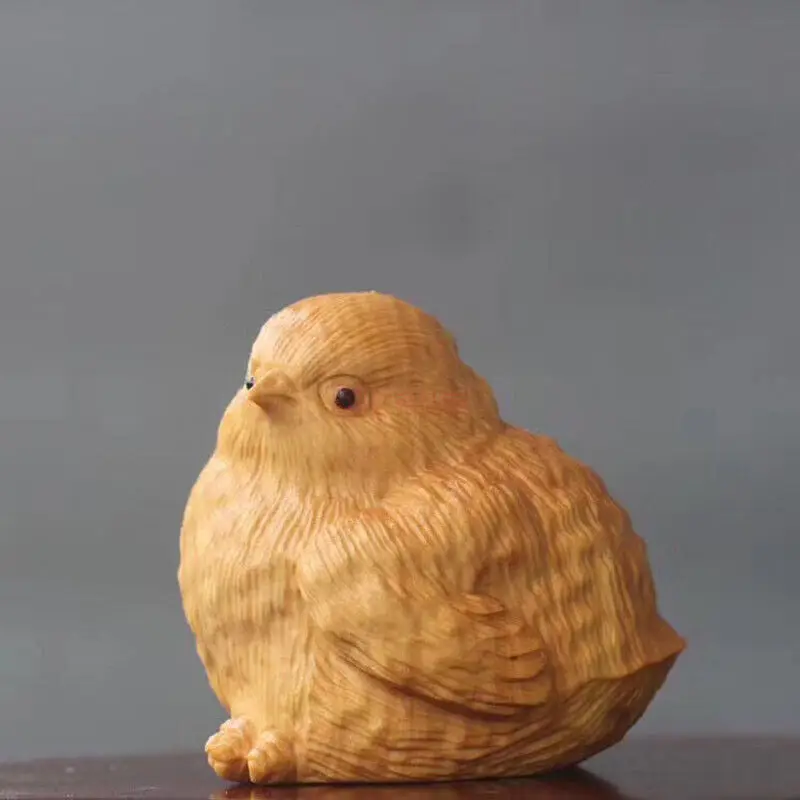 Hand-carved Chicks/Hen Wood Carving Sculpture Decoration Art Collectibles Gift