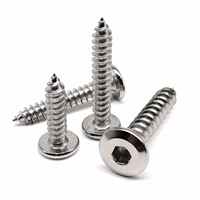 M2 M2.3 M2.6 M3 M4 M5 M6 Allen Hexagon Hex Socket Large Flat Thin Wafer Head Self Tapping Wood Screw A2-70 304 Stainless Steel